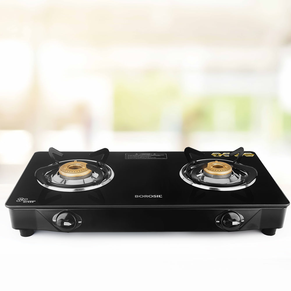 Borosil Magnum Glass-top Gas stove, 2 Burners