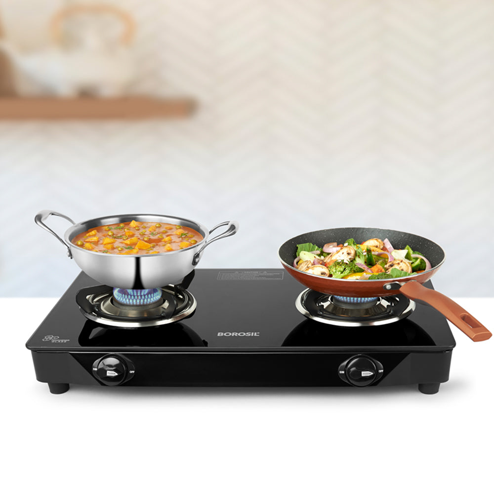 Borosil Magnum Glass-top Gas stove, 2 Burners