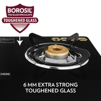 Borosil Magnum Glass-top Gas stove, 2 Burners