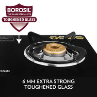 Borosil Magnum Glass-top Gas stove, 3 Burners