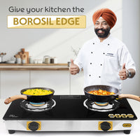 Borosil Blaze Glass-top Gas stove, 2 Burners