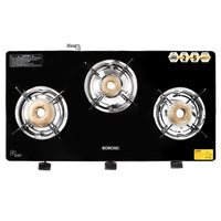 Borosil Blaze Glass-top Gas stove, 3 Burners