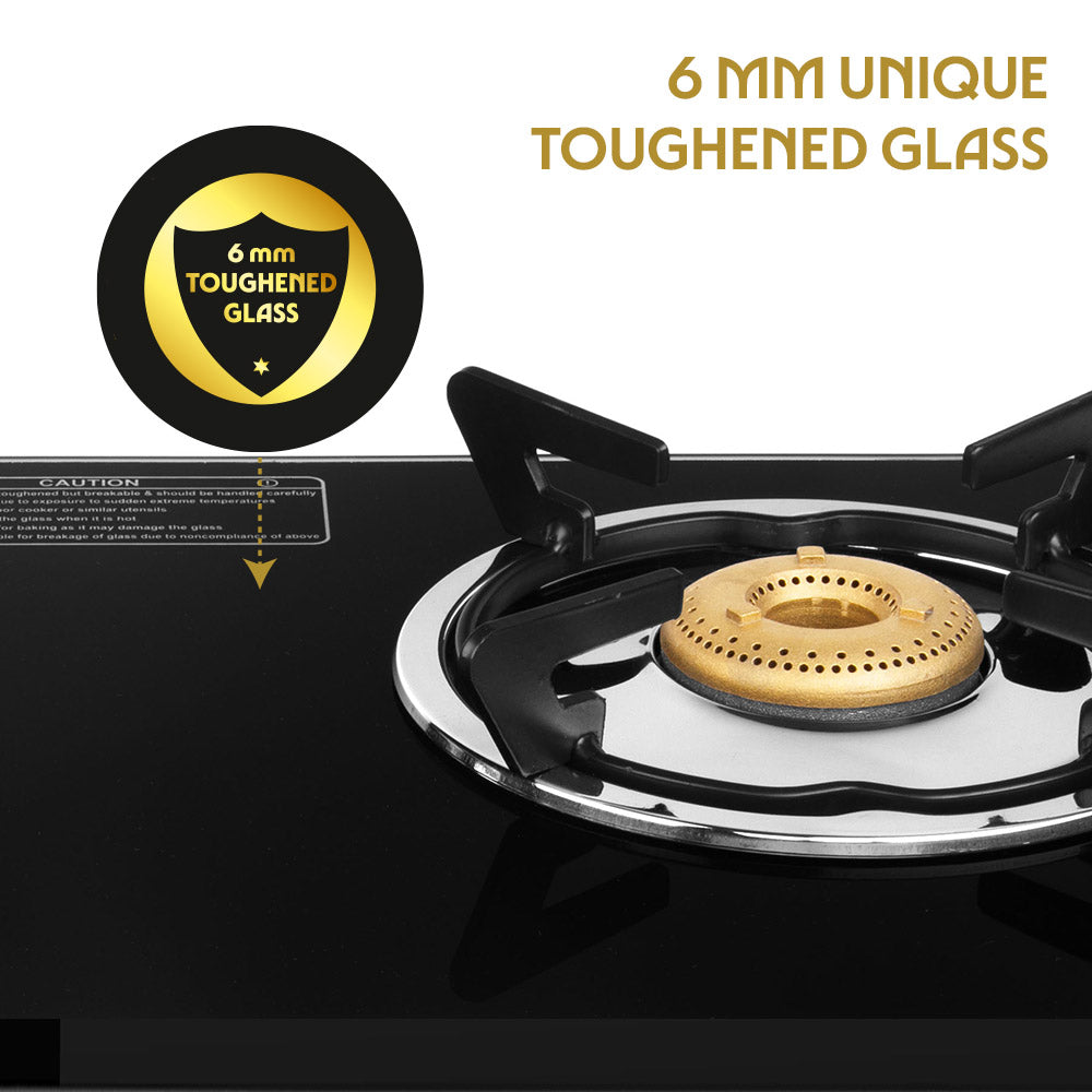 Borosil Blaze Glass-top Gas stove, 3 Burners