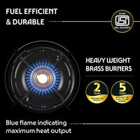 Borosil Flame Star Glass-top Gas Stove, 3 Burners