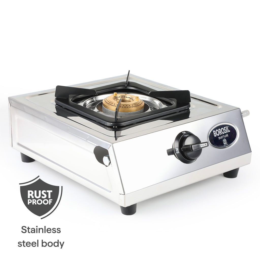 Borosil Smart Flame Stainless Steel Single Burner Gas Stove