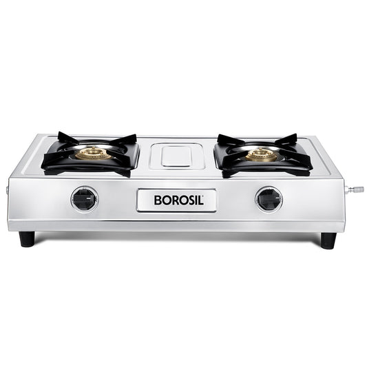 Borosil Smart Flame DLX Stainless Steel Gas Stove, 2 Burners