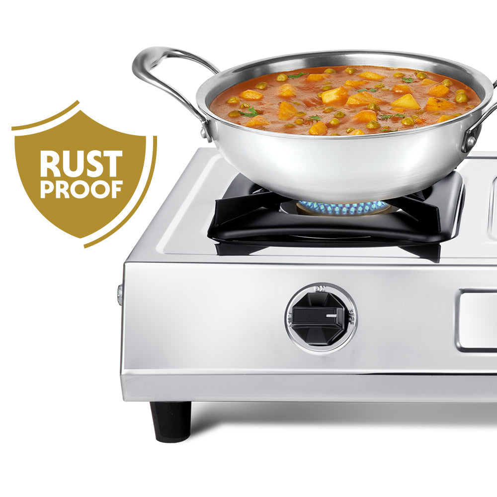 Borosil Smart Flame DLX Stainless Steel Gas Stove, 2 Burners