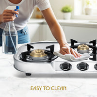 Borosil Ignite Pro Stainless Steel Gas Stove, 3 Burners