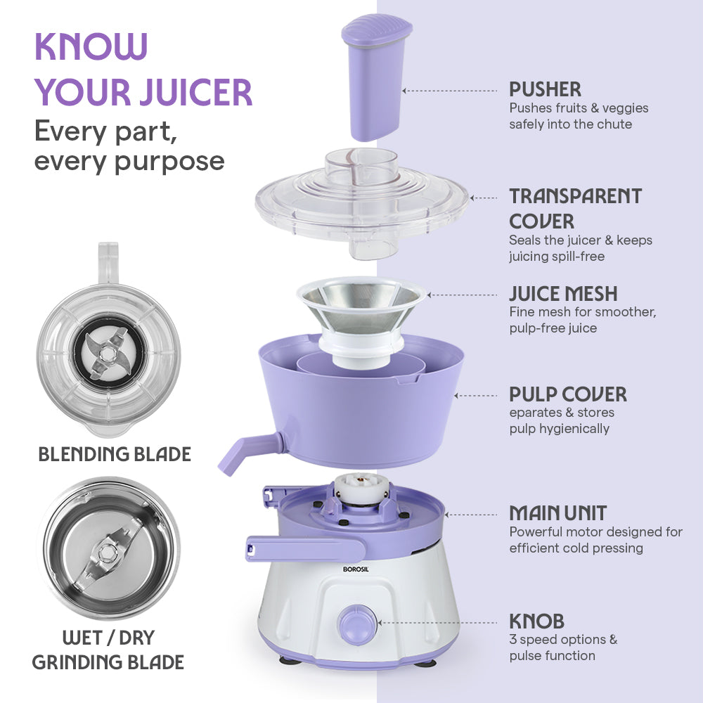 Primus III Juicer Mixer Grinder, 500 W, 2 Jars + Juicer Mesh