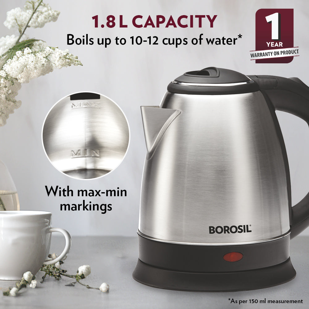 Borosil Rio Electric Kettle, 1.8L