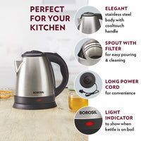 Borosil Rio Electric Kettle, 1.8L