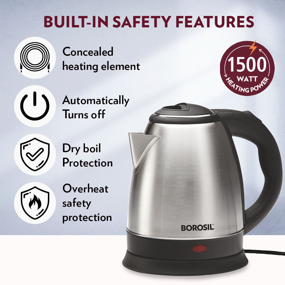 Borosil Rio Electric Kettle, 1.8L