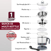 Borosil Quick Multipurpose Kettle, 1.3L