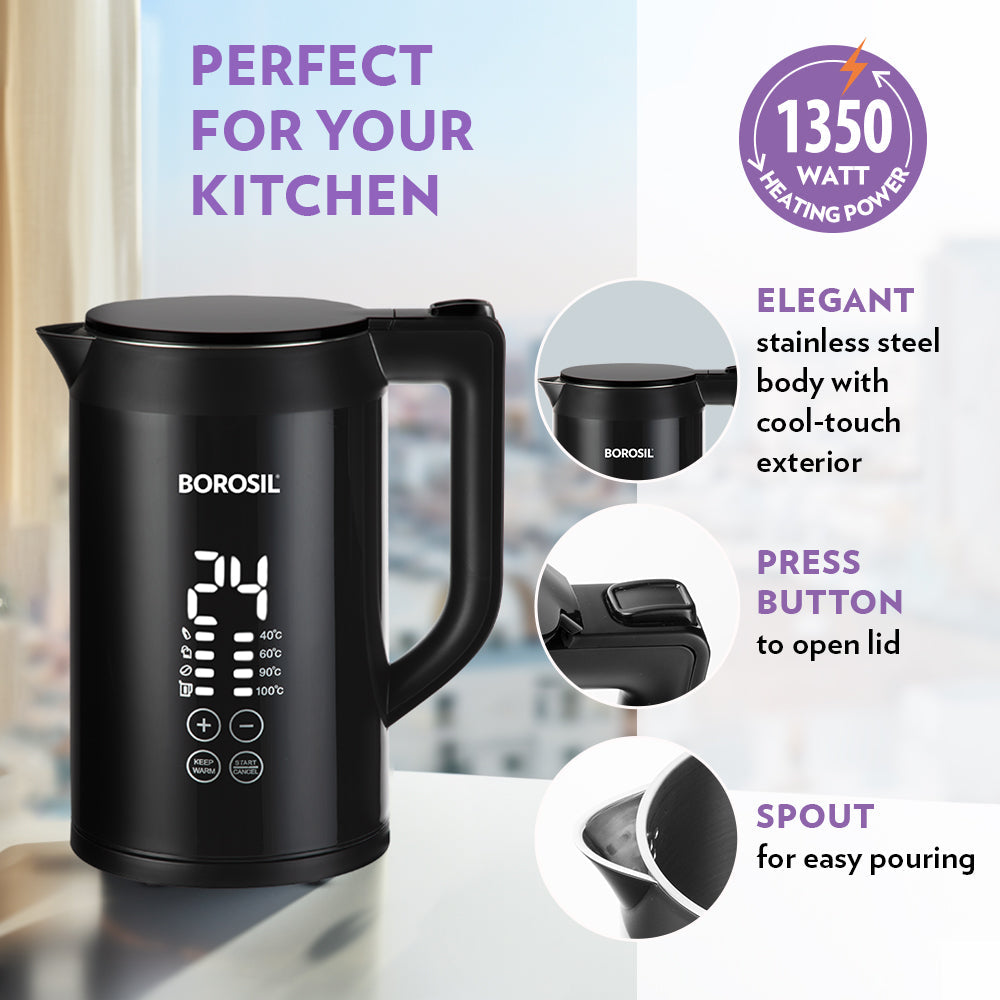 Borosil Digital Electric Kettle, 1.5 L