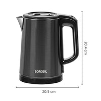 Borosil Cooltouch CT08 SS Electric Kettle, 1L