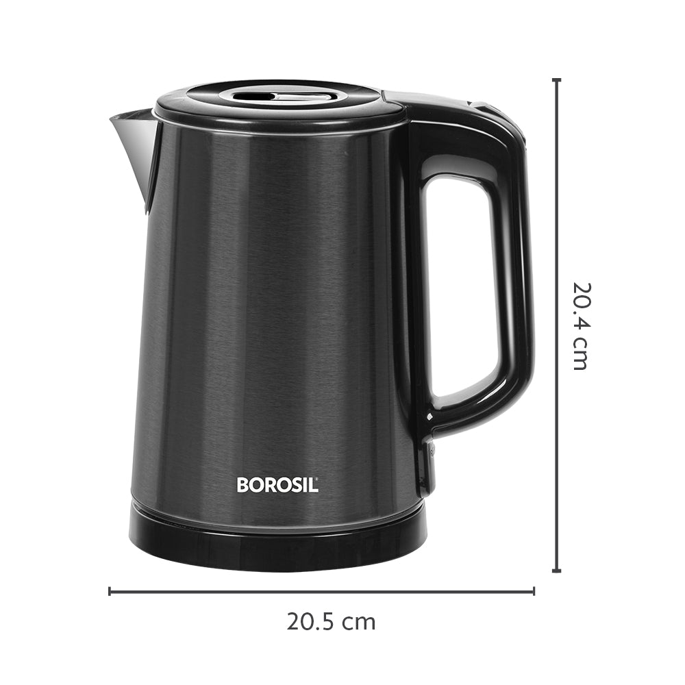 Borosil Cooltouch CT08 SS Electric Kettle, 1L