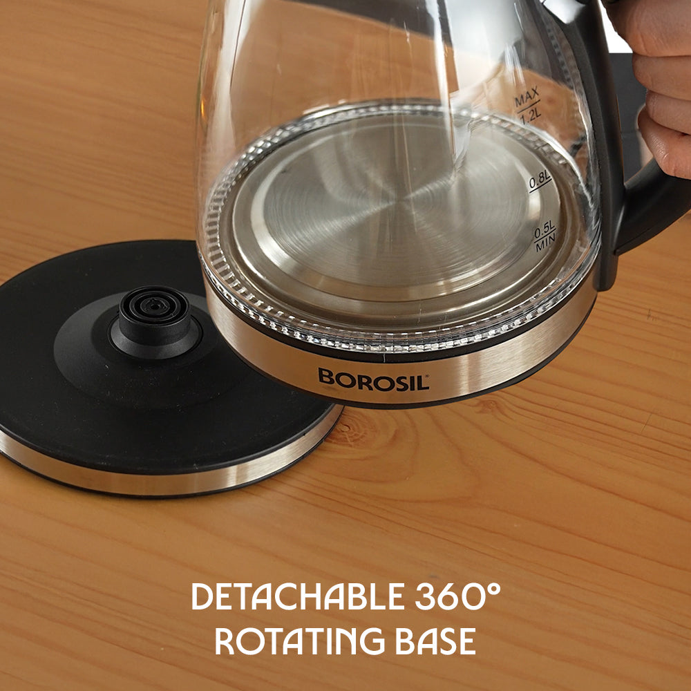 Crystal 1.2L Electric Glass Kettle, 1350 W