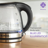 Crystal 1.2L Electric Glass Kettle, 1350 W