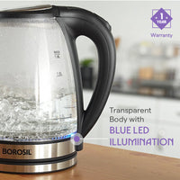 Crystal 1.8L Electric Glass Kettle, 1500 W