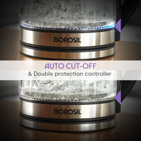 Crystal 1.8L Electric Glass Kettle, 1500 W