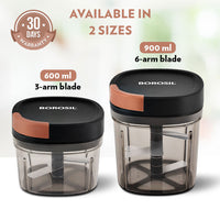 Borosil EazyPull Chopper, 900ml - 6 Blades