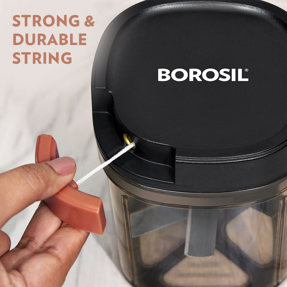 Borosil EazyPull Chopper, 900ml - 6 Blades