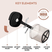 Borosil EazyPull Chopper, 900ml - 6 Blades