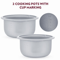 Borosil Pronto Dual Electric Rice Cooker, 1.8L