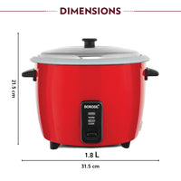 Borosil Pronto Electric Rice Cooker, 1.8L