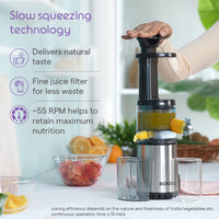 Borosil Juicewell Cold Press Slow Juicer
