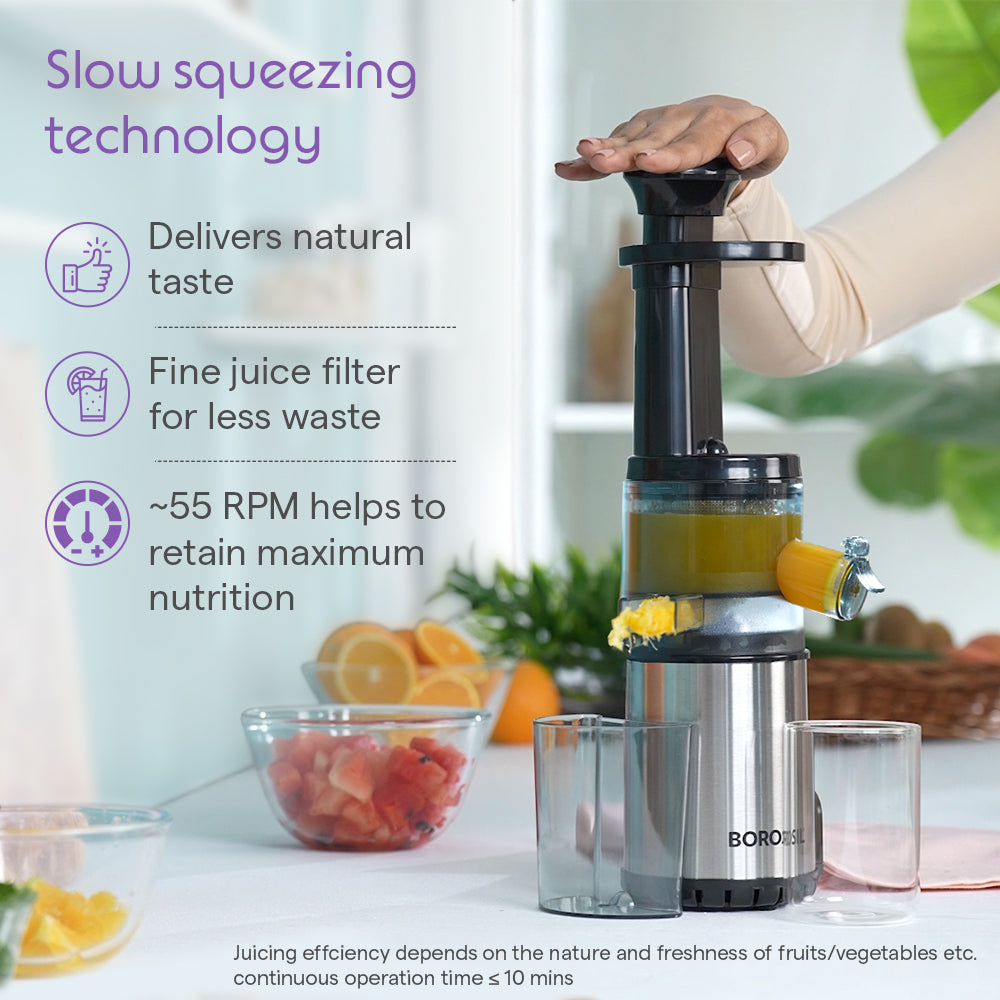 Borosil Juicewell Cold Press Slow Juicer