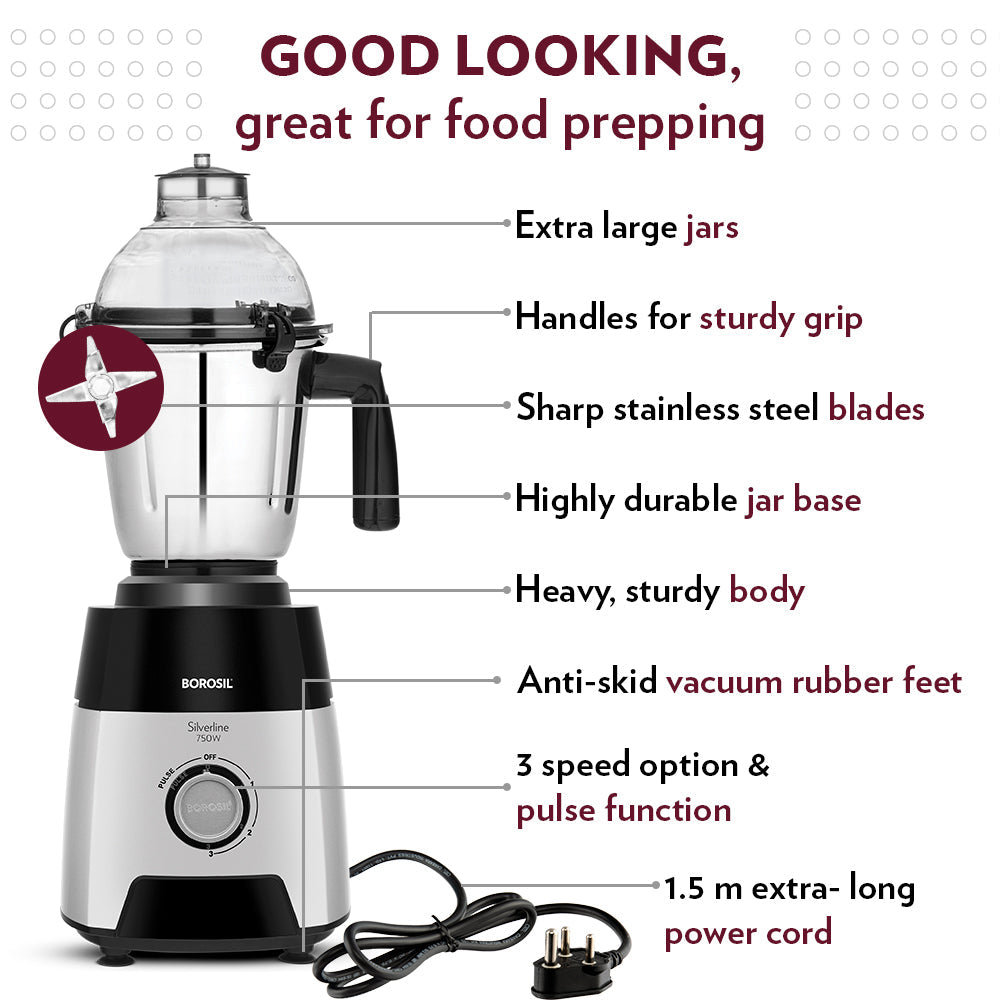 Borosil Silverline Mixer Grinder W17