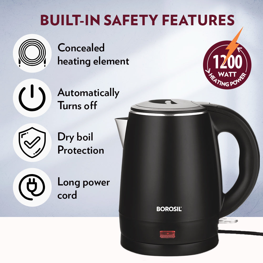 Borosil Cooltouch Electric Kettle, 1.2 L