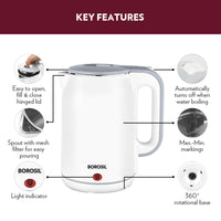 Borosil Cooltouch Electric Kettle, 1.8L