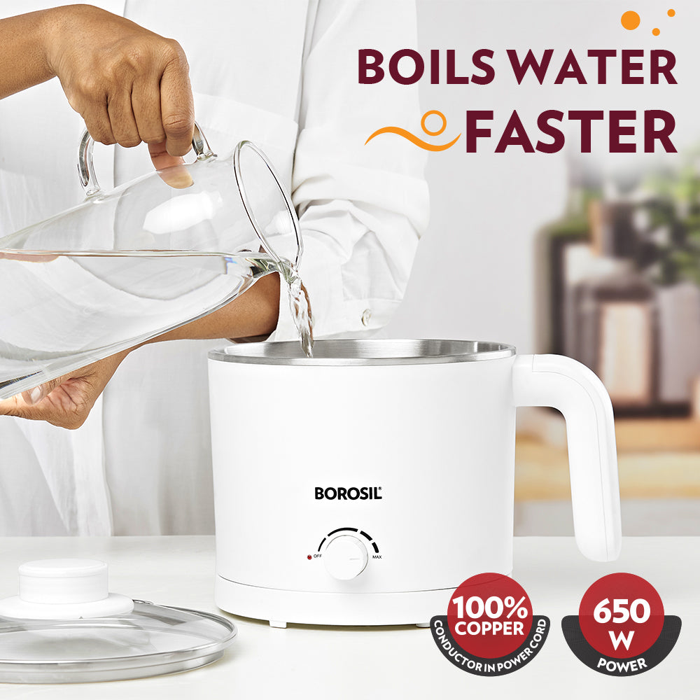 Borosil Cooltouch Multipurpose Kettle, 1.2 L