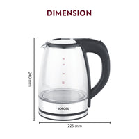 Borosil Electric Glass Kettle, 1.8L