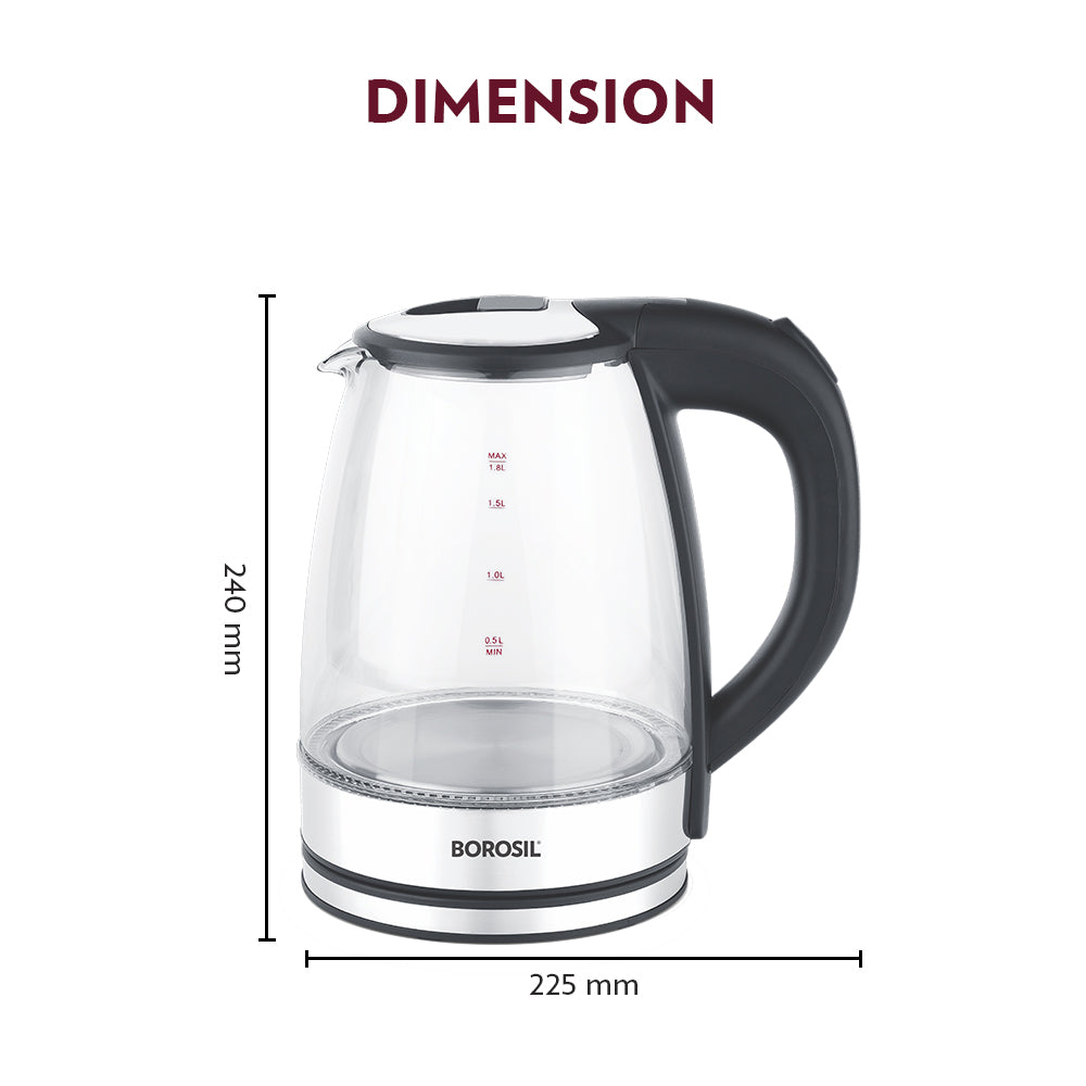 Borosil Electric Glass Kettle, 1.8L