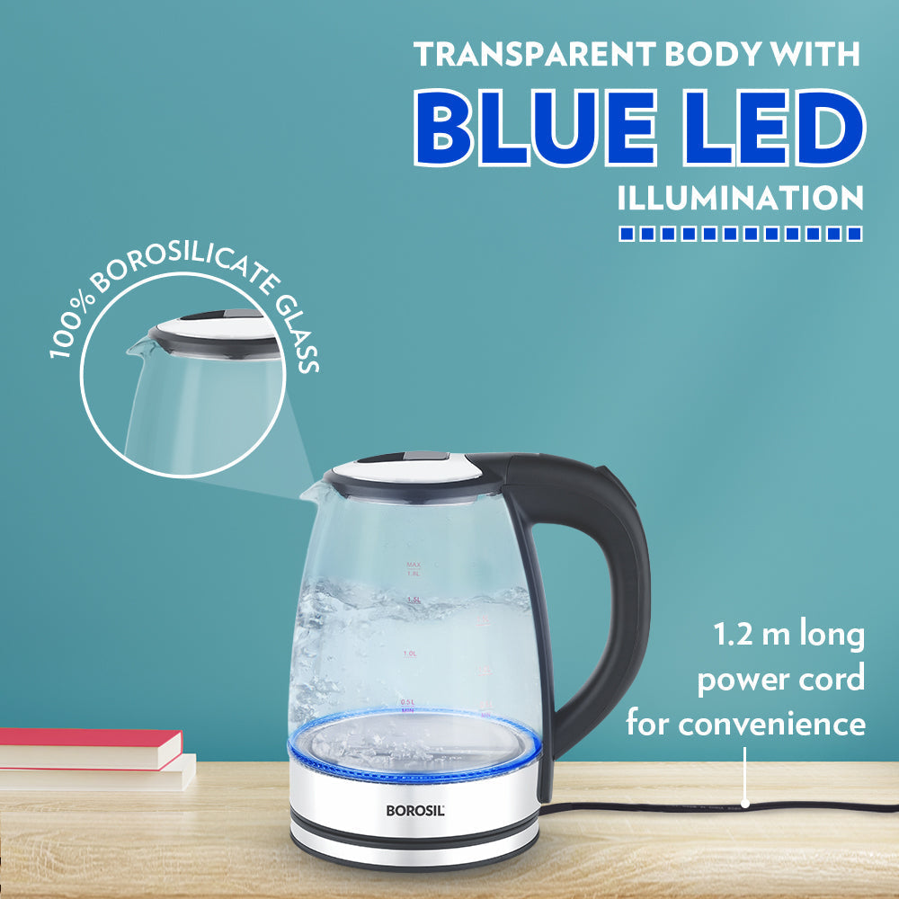 Borosil Electric Glass Kettle, 1.8L