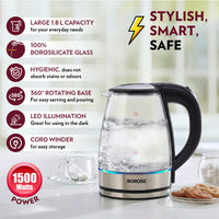 Borosil Electric Glass Kettle, 1.8L