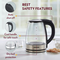 Borosil Electric Glass Kettle, 1.8L