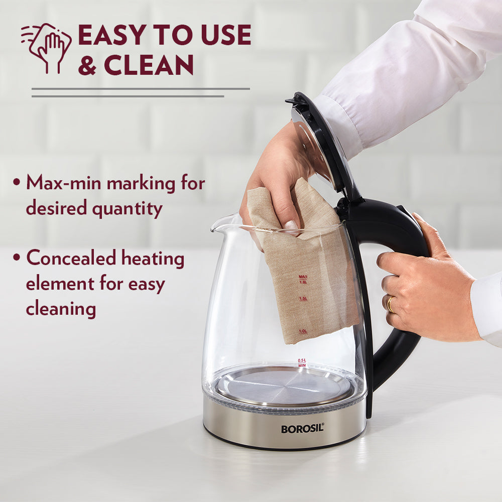 Borosil Electric Glass Kettle, 1.8L