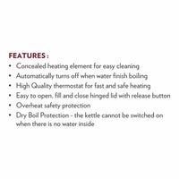 Borosil Rio Electric Kettle, 1.5L