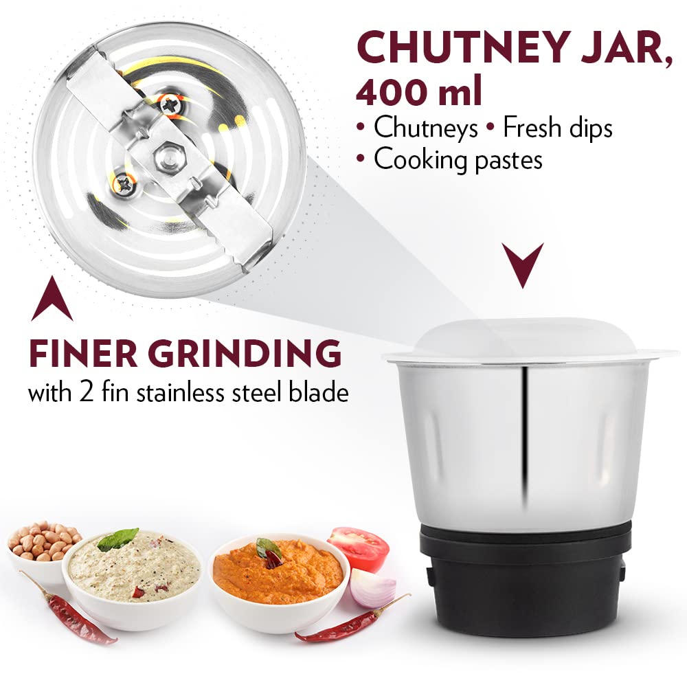 Borosil Star Mixer Grinder-Maroon