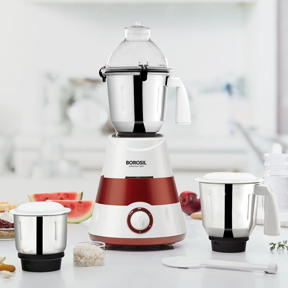 Borosil Supermax Mixer Grinder-Red