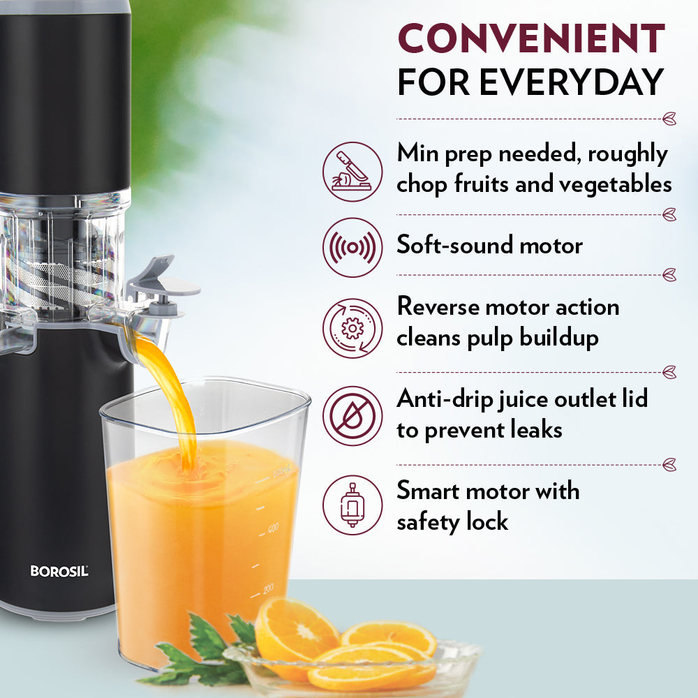 Borosil Easy Juice Cold Press Slow Juicer