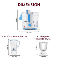 Borosil Primus II Juicer Mixer Grinder