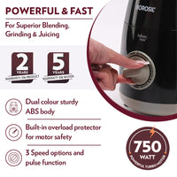Borosil Infinity Mixer Grinder, 4 Jars