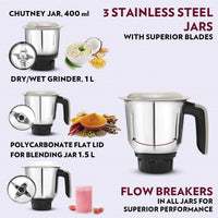 Borosil Infinity Mixer Grinder, 4 Jars