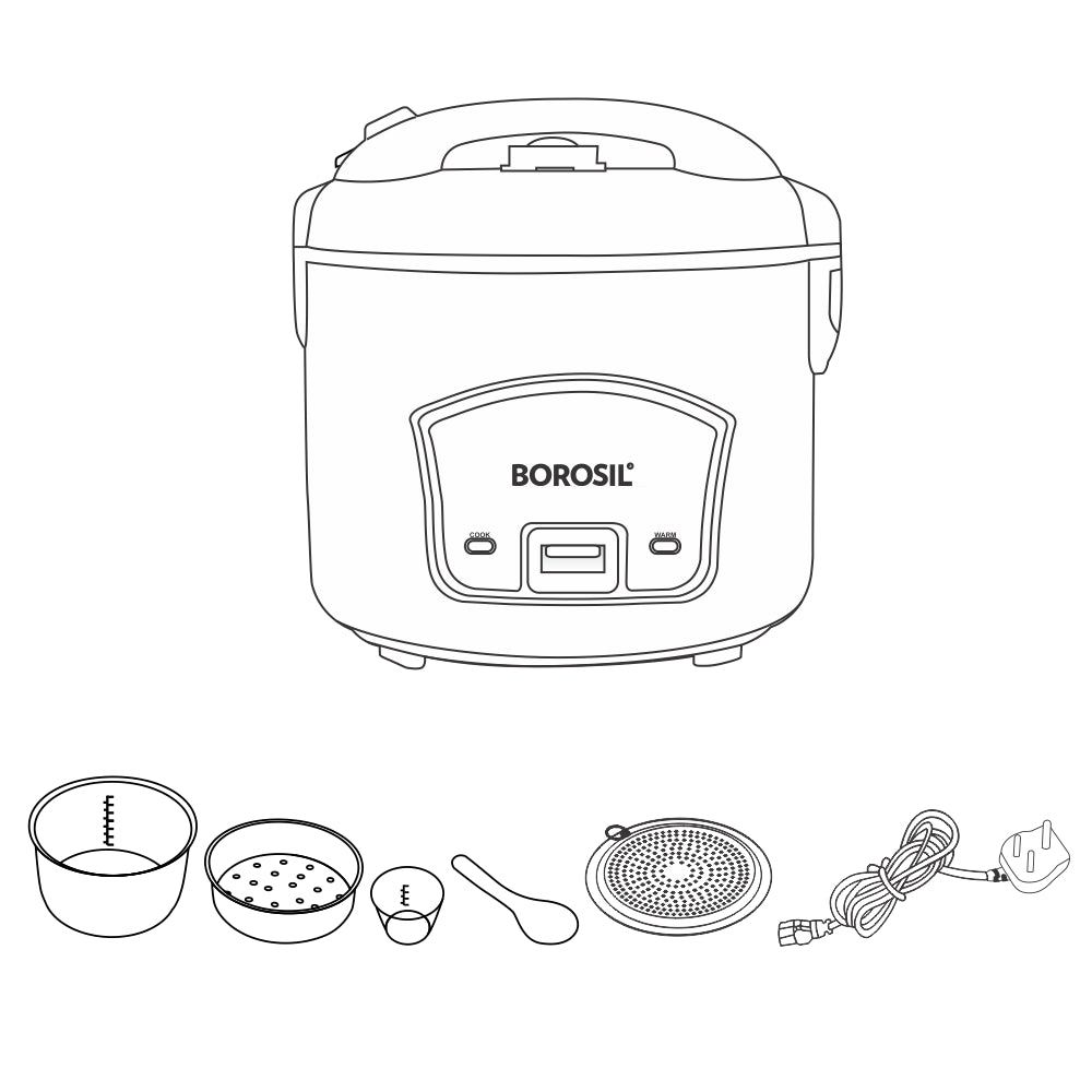 Borosil Pronto Deluxe Cooker, 2.8L