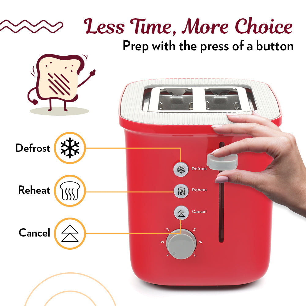 Borosil Krispy Pop-up Toaster, Red